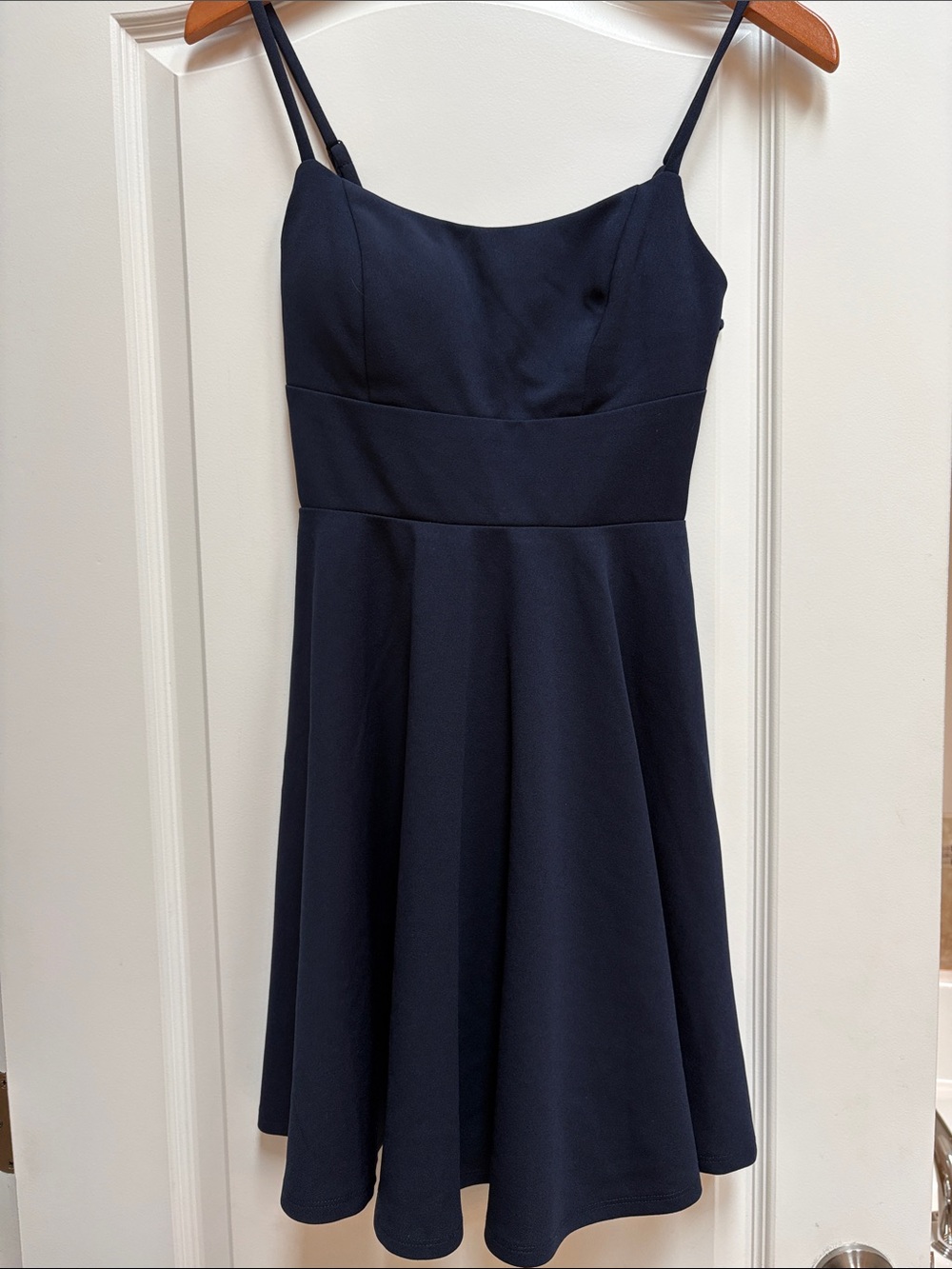 City Studio Navy Spaghetti-Strap Skater Dress, size 3